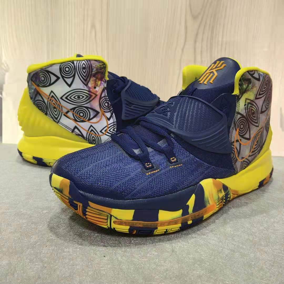 2019 Men Nike Kyrie Irving VI Sea Blue Yellow Colorful Shoes